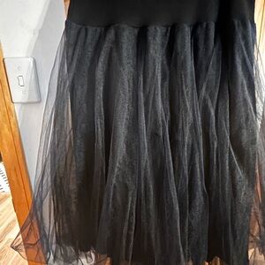 Black Asymmetrical Ruffled Maxi Skirt